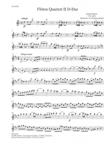 Haydn, J :: Floten Quartett II D-Dur [Flute Quartet No. 2 in D major]