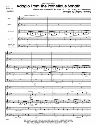 Adagio From The Pathetique Sonata Page 1