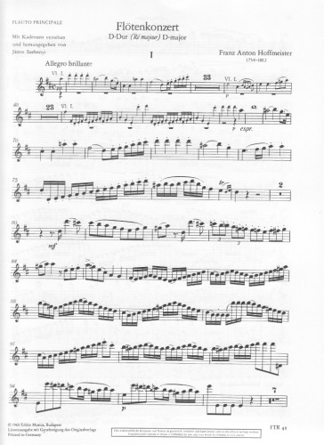 Hoffmeister, FA :: Konzert D-Dur [Concerto in D major]