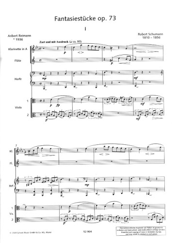 Schumann, R :: Fantasiestucke [Fantasy Pieces] op. 73