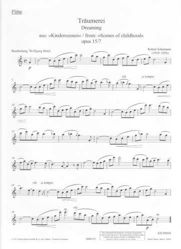 Schumann, R :: Traumerei [Dreaming] op. 15, No. 7