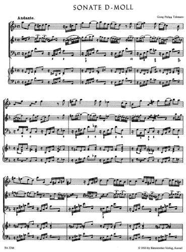Sonata d-Moll - Score - Andante