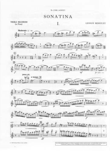 Berkeley, L :: Sonatina, op. 13