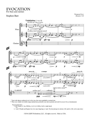 Evocation Score Page 1