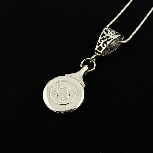 Necklace - Engraved Plateau Key - Sunflower
