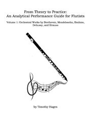 Hagen, T :: From Theory to Practice: An Analytical Performance Guide for Flutists - Volume 1