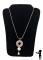 Necklace - Open Hole Key and Single CZ Pearl