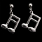 Earrings - Silver Finish 16th Notes