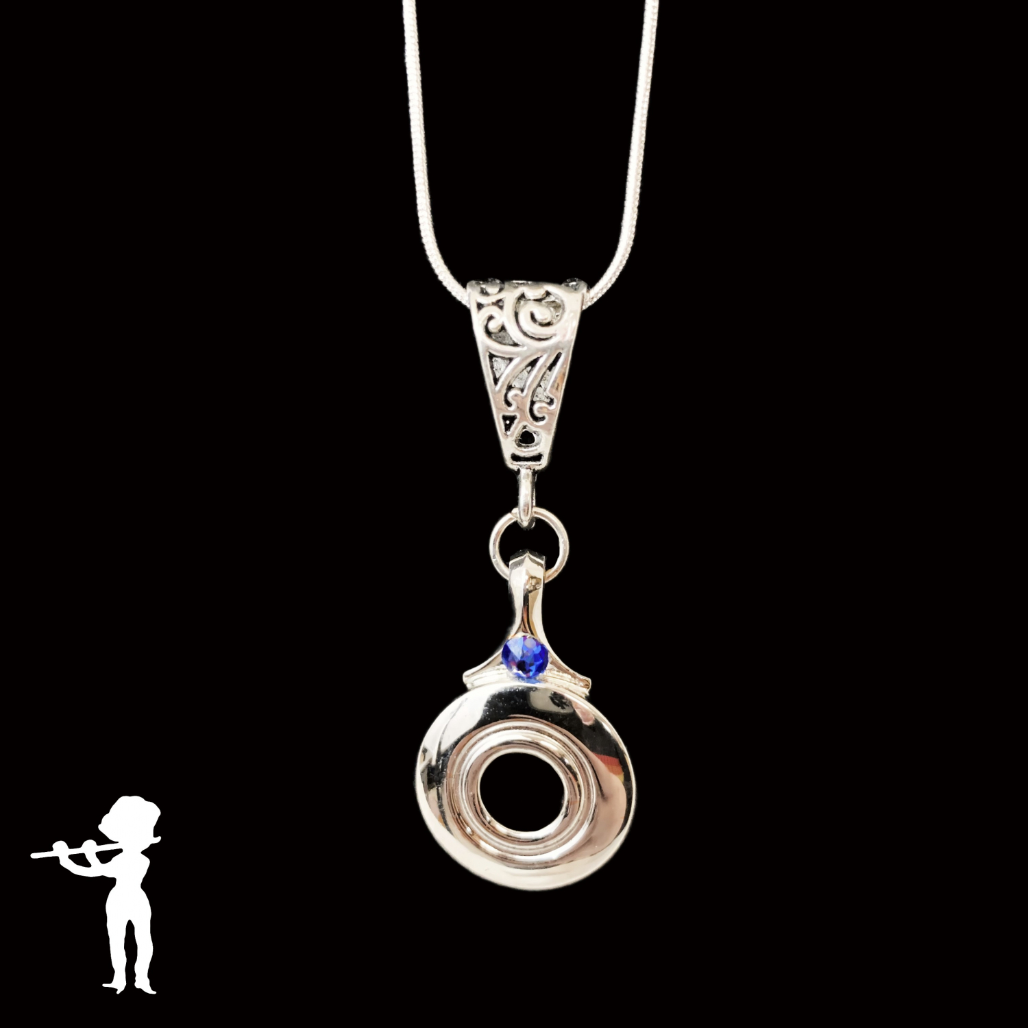 Necklace - Open Hole Key with Tiny Neck Crystal